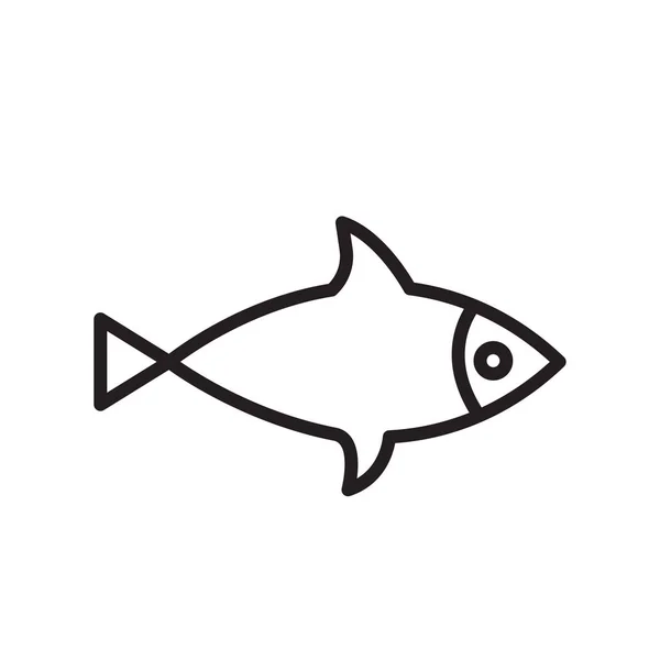 Sinal de vetor ícone de peixe e símbolo isolado no fundo branco, conceito de logotipo de peixe — Vetor de Stock