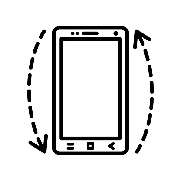 Signo de vector de icono de teléfono inteligente y símbolo aislado en backgro blanco — Vector de stock