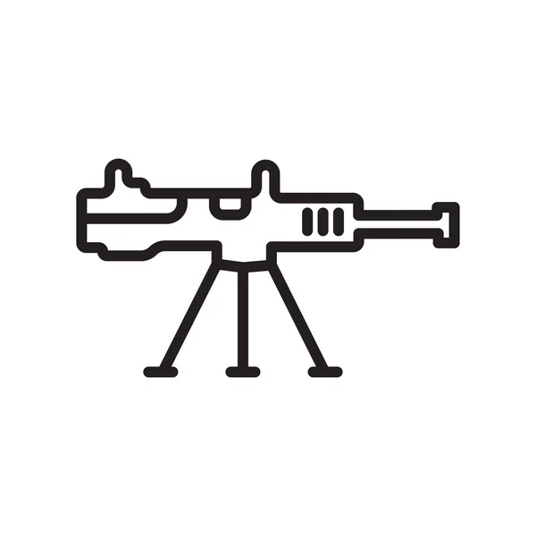 Machine gun ikon vektor jel és szimbólum elszigetelt fehér háttér, géppuska embléma koncepció, szerkezeti szimbólumára, lineáris jele — Stock Vector