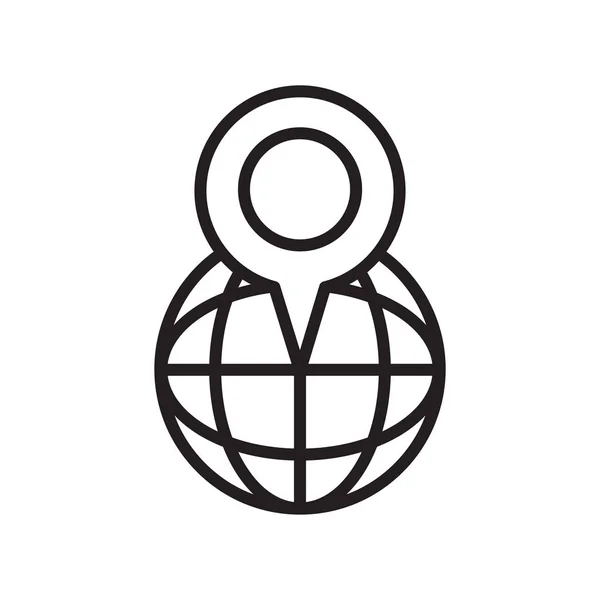 Földgömb Ikon Elszigetelt Fehér Háttér Web Mobil App Design Logo — Stock Vector