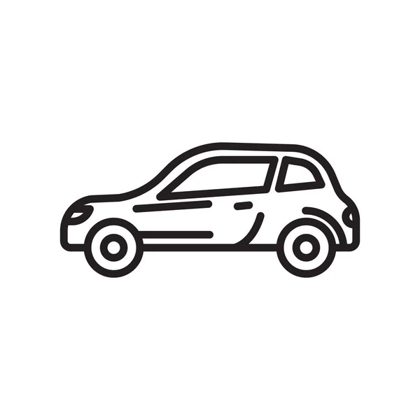 Tanda vektor ikon mobil dan simbol terisolasi di latar belakang putih, Ca - Stok Vektor