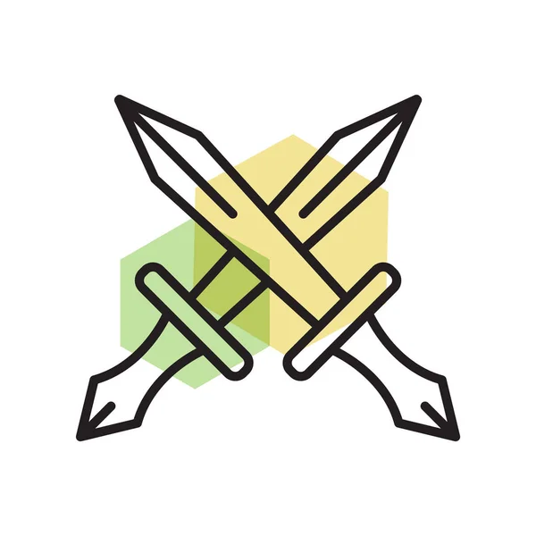 Schwert Symbol Vektor Isoliert Auf Weißem Hintergrund Für Ihr Web — Stockvektor