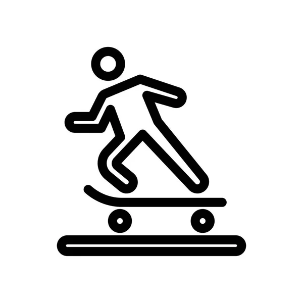 Skater Symbol Vektorzeichen und Symbol isoliert auf weißem Hintergrund, — Stockvektor