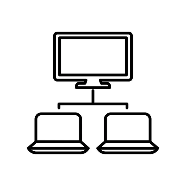 Ícone de rede vetor sinal e símbolo isolado no fundo branco, conceito de logotipo da rede —  Vetores de Stock