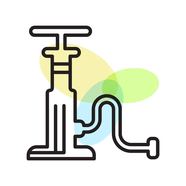 Segno del vettore dell'icona della pompa dell'aria e simbolo isolato sul backgroun bianco — Vettoriale Stock