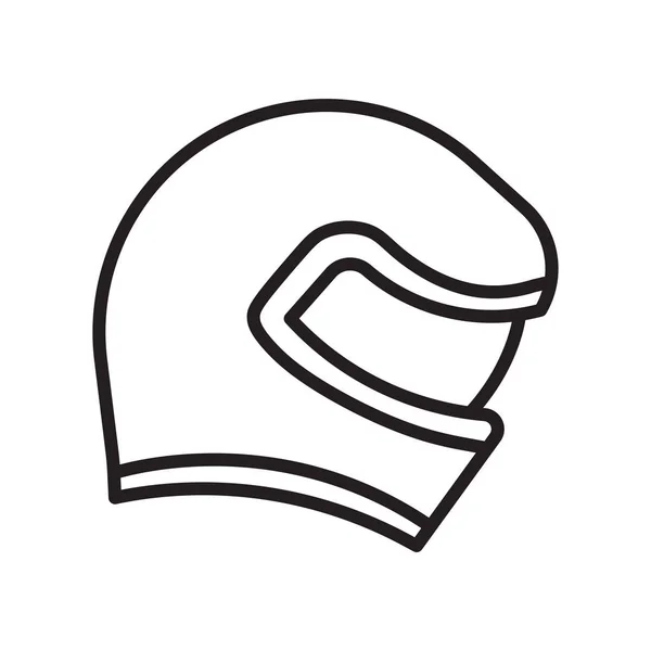 Icono del casco signo vectorial y símbolo aislado sobre fondo blanco, concepto de logotipo del casco, símbolo del contorno, signo lineal — Archivo Imágenes Vectoriales