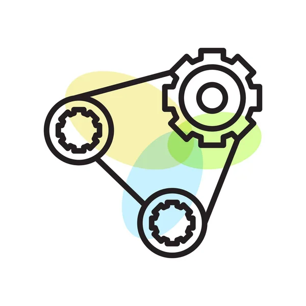 Vecteur Icône Courroie Distribution Isolé Sur Fond Blanc Pour Conception — Image vectorielle