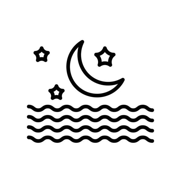 Sinal vetor ícone da lua e símbolo isolado no fundo branco, conceito logotipo da lua — Vetor de Stock
