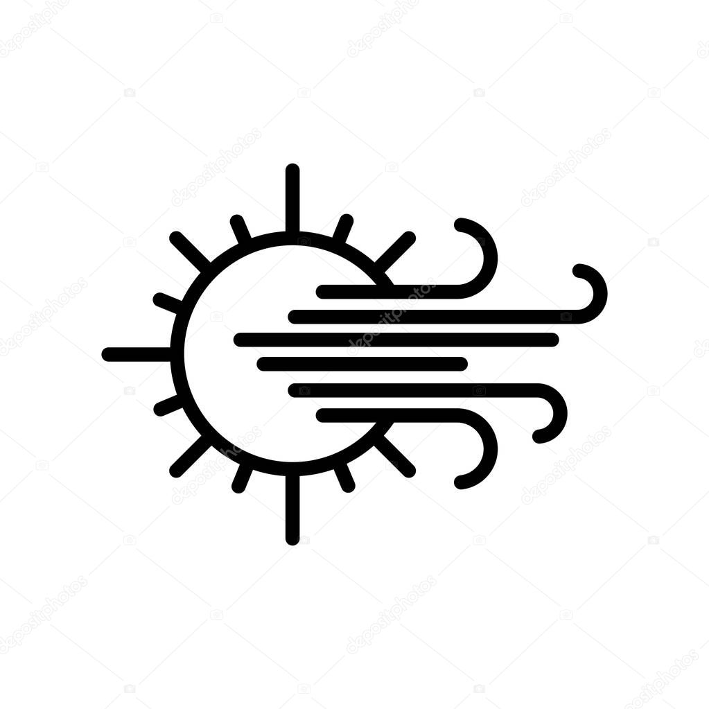Windy icon vector isolated on white background for your web and mobile app design, Windy logo concept