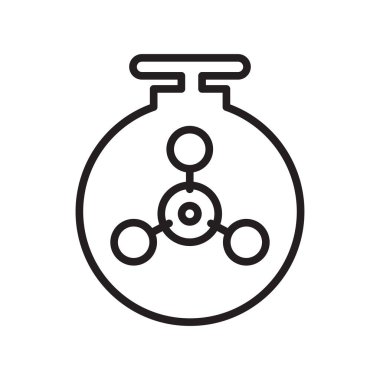 Kimyasal silah simge vektör web ve mobil uygulaması tasarım, kimyasal silah logo kavramı, anahat simgesini, doğrusal işareti için izole üzerinde beyaz arka plan