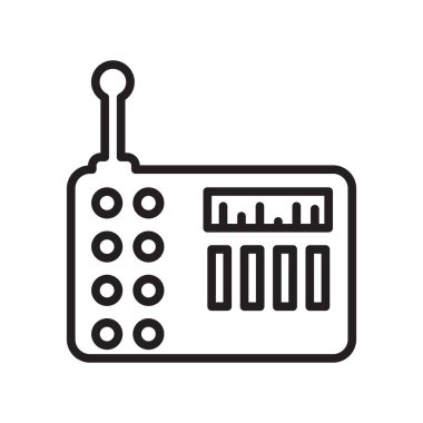 Radyo simge vektör web ve mobil uygulaması tasarım, radyo logo kavramı, anahat simgesini, doğrusal işareti için izole üzerinde beyaz arka plan