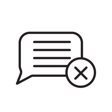 Konuşma balonu simgesinin üzerinde izole beyaz arka plan web ve mobil uygulaması tasarım, konuşma balonu logosu kavramı, anahat simgesini, doğrusal işareti için vektör