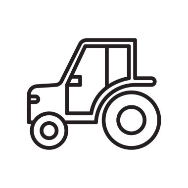 Web ve mobil uygulaması tasarım, traktör logo kavramı, anahat simgesini, doğrusal işareti, anahat simgesini, doğrusal işareti için beyaz arka plan üzerinde izole traktör simge vektör