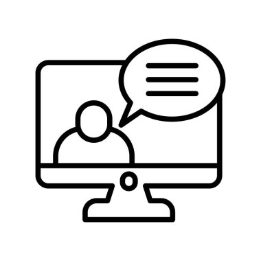 Görüntülü arama simge vektör işareti ve üzerinde beyaz backgro izole sembolü