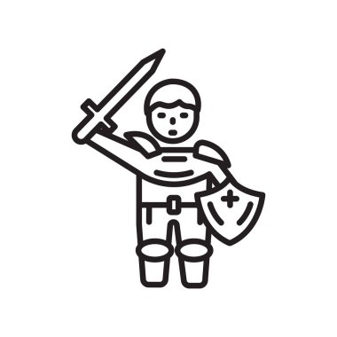 Şövalye Icon vektör web ve mobil uygulaması tasarımı, Knight logo kavramı için izole üzerinde beyaz arka plan