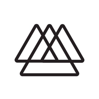 Web ve mobil uygulaması tasarımı, üçgen logo kavramı için beyaz arka plan üzerinde izole üçgen simge vektör