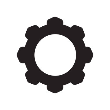 Ayarları simgesi vektör işareti ve beyaz arka plan üzerinde ayarları logo kavramı izole sembolü