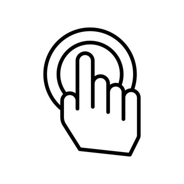 Simge vektör işareti ve beyaz arka plan üzerinde Ta izole sembolü dokunun