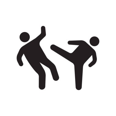 Dövüş simge vektör işareti ve beyaz arka plan üzerinde dövüş logo kavramı izole sembolü