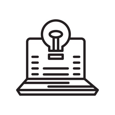 Web ve mobil uygulaması tasarımı, Laptop logo kavramı için beyaz arka plan üzerinde izole dizüstü simge vektör