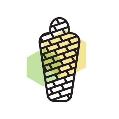 Web ve mobil uygulaması tasarımı, mumya logo kavramı için beyaz arka plan üzerinde izole mumya simge vektör