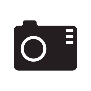 Fotoğraf kamera simgesi üzerinde izole beyaz arka plan web ve mobil uygulaması tasarım, fotoğraf kamera logo kavramı için vektör