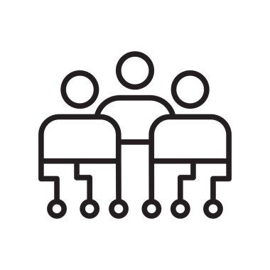 Kullanıcılar simge vektör işareti ve beyaz arka plan üzerinde izole sembolü, 