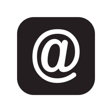 Web ve mobil uygulaması tasarımı, Arroba logo kavramı için beyaz arka plan üzerinde izole arroba simge vektör