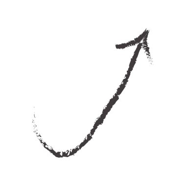 Kabataslak ok simge vektör işareti ve üzerinde beyaz bac izole sembolü