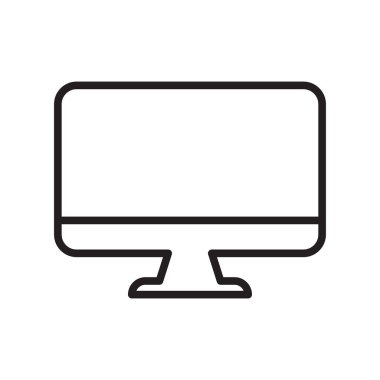 Web ve mobil uygulaması tasarım, monitör logo kavramı için beyaz arka plan üzerinde izole monitör simge vektör