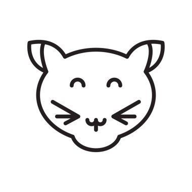 Kedi simge vektör işareti ve izole beyaz arka plan, kedi logo kavramı, anahat simgesini, doğrusal işareti, anahat simgesini, doğrusal işareti sembolü