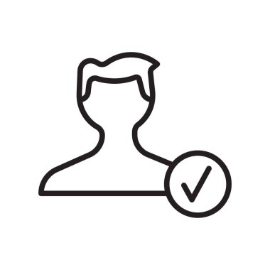 Kullanıcı simge vektör işareti ve izole beyaz arka plan, Kullanıcı logo kavramı, anahat simgesini, doğrusal işareti sembolü