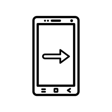 Smartphone simge vektör işareti ve üzerinde beyaz backgro izole sembolü