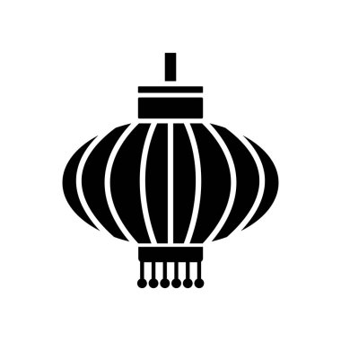 Çince fener simge vektör web ve mobil uygulaması tasarımı, Çince fener logo kavramı üzerinde izole beyaz arka plan