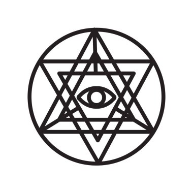 Sri yantra simge vektör web ve mobil uygulaması tasarımı, Sri yantra logo kavramı üzerinde izole beyaz arka plan