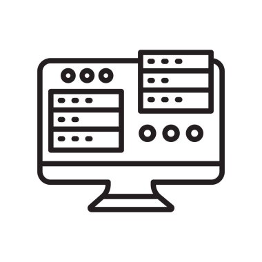 Web ve mobil uygulaması tasarımı, veri logo kavramı için beyaz arka plan üzerinde izole veri simge vektör