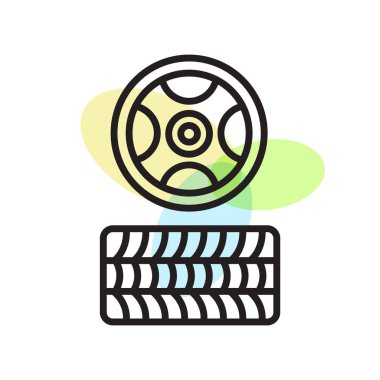 Lastik simge vektör işareti ve beyaz arka plan üzerinde T izole sembolü