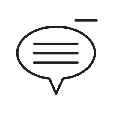 Konuşma balonu simgesinin üzerinde izole beyaz arka plan web ve mobil uygulaması tasarım, konuşma balonu logosu kavramı, anahat simgesini, doğrusal işareti için vektör