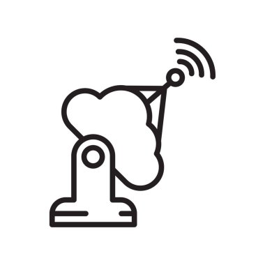 Web ve mobil uygulaması tasarımı, anten logo kavramı için beyaz arka plan üzerinde izole anten simge vektör