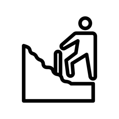 Beyaz adam izole sembol simge vektör işareti tırmanma