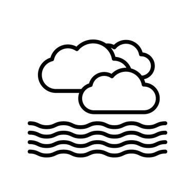 Bulutlar simge vektör işareti ve beyaz arka plan üzerinde bulutlar logo kavramı izole sembolü