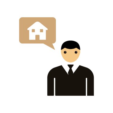 Web ve mobil uygulaması tasarımı, Ajan logo kavramı için beyaz arka plan üzerinde izole Ajan simge vektör