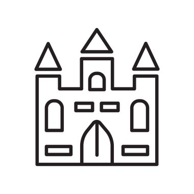 Sarayı simge vektör işareti ve beyaz arka plan üzerinde izole sembolü,