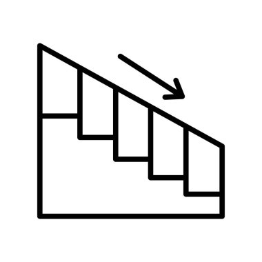 Web ve mobil uygulaması tasarımı, merdiven logo kavramı için beyaz arka plan üzerinde izole merdiven simge vektör