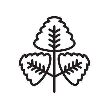 Yaprak simge vektör işareti ve beyaz arka plan üzerinde L izole sembolü