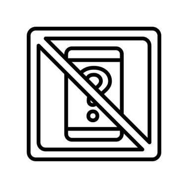 Hiçbir telefon simge vektör işareti ve üzerinde beyaz adam izole sembolü