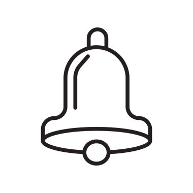 Web ve mobil uygulaması tasarım, çıngırak logo kavramı, anahat simgesini, doğrusal işareti, anahat simgesini, doğrusal işareti için beyaz arka plan üzerinde izole zilini simge vektör