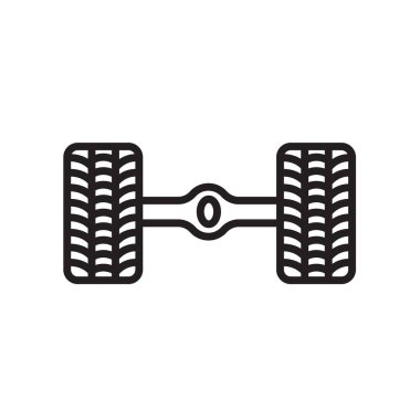 Tekerlek hizalama simge vektör işareti ve üzerinde beyaz ba izole sembolü