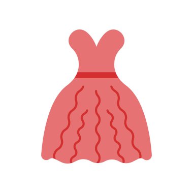 Web ve mobil uygulaması tasarım için beyaz arka plan üzerinde izole elbise simge vektör düğün, düğün elbise logo kavramı