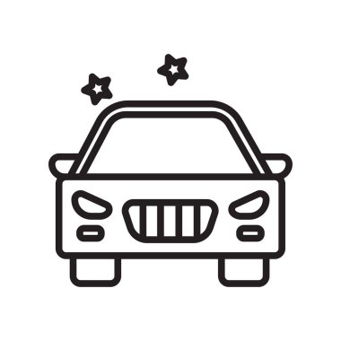 Araba simge vektör işareti ve beyaz arka plan üzerinde Ca izole sembolü